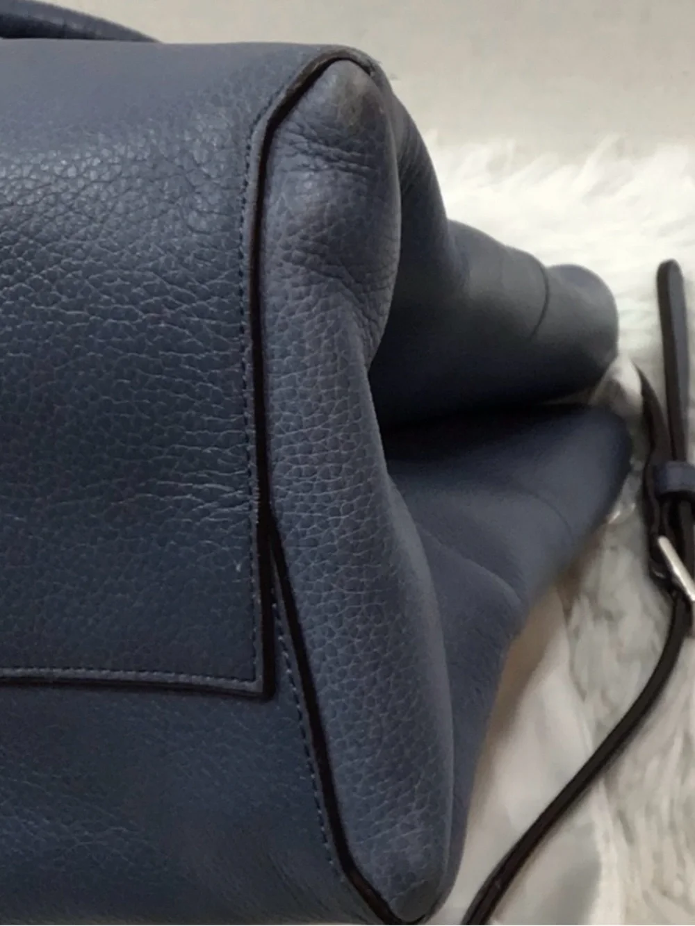 Coach Borough slate blue pebbled leather 28160